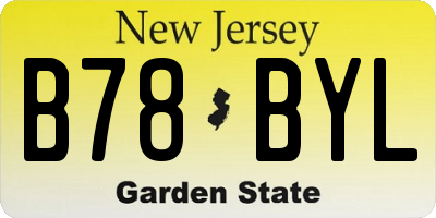 NJ license plate B78BYL