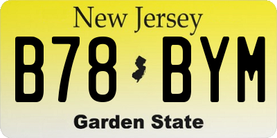 NJ license plate B78BYM