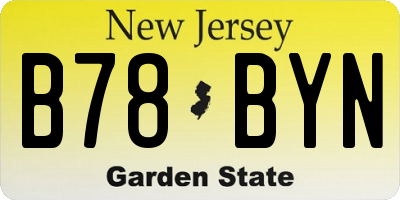 NJ license plate B78BYN