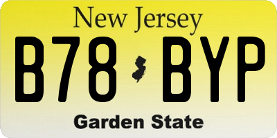 NJ license plate B78BYP