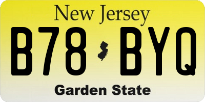 NJ license plate B78BYQ