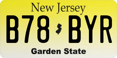 NJ license plate B78BYR