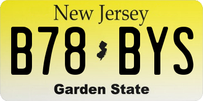 NJ license plate B78BYS