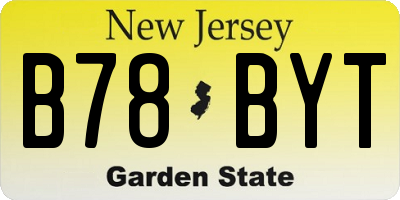 NJ license plate B78BYT