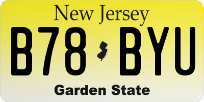 NJ license plate B78BYU