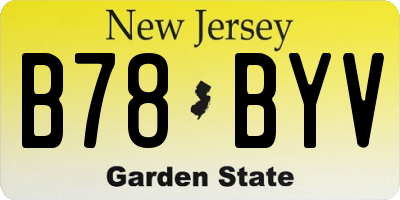 NJ license plate B78BYV