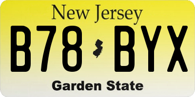 NJ license plate B78BYX