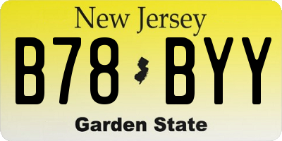 NJ license plate B78BYY