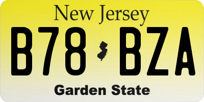 NJ license plate B78BZA