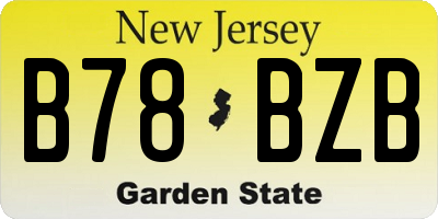 NJ license plate B78BZB