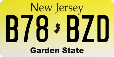 NJ license plate B78BZD