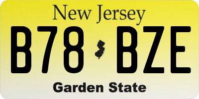 NJ license plate B78BZE