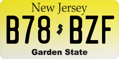 NJ license plate B78BZF