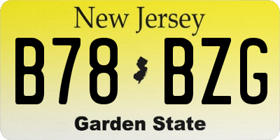 NJ license plate B78BZG