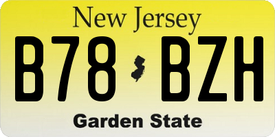 NJ license plate B78BZH