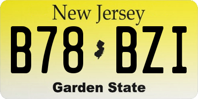 NJ license plate B78BZI