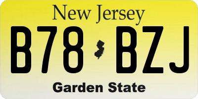 NJ license plate B78BZJ