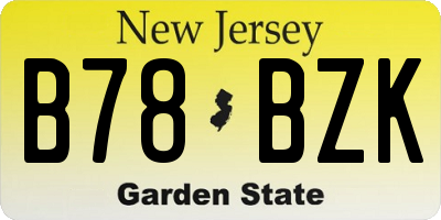 NJ license plate B78BZK