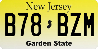 NJ license plate B78BZM