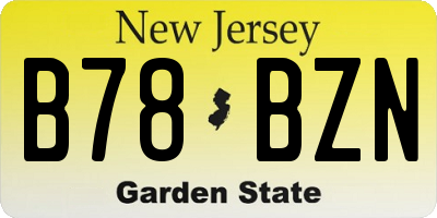 NJ license plate B78BZN