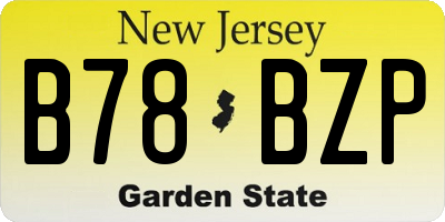 NJ license plate B78BZP