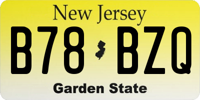NJ license plate B78BZQ