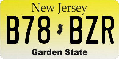 NJ license plate B78BZR