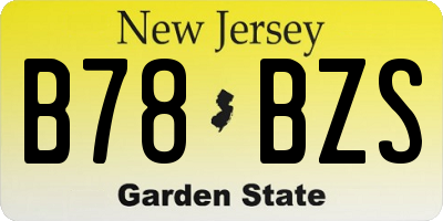 NJ license plate B78BZS