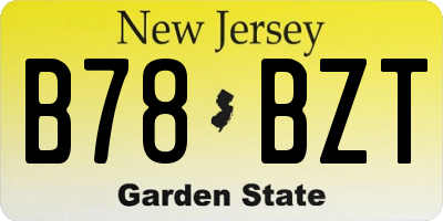NJ license plate B78BZT
