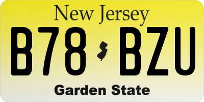 NJ license plate B78BZU