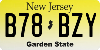 NJ license plate B78BZY