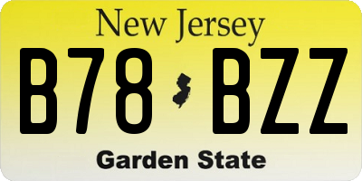 NJ license plate B78BZZ