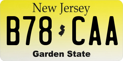 NJ license plate B78CAA
