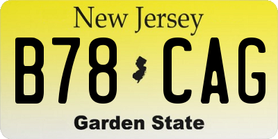 NJ license plate B78CAG
