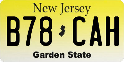 NJ license plate B78CAH