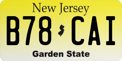 NJ license plate B78CAI