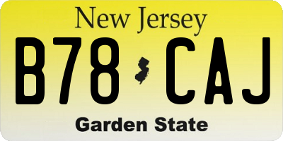 NJ license plate B78CAJ