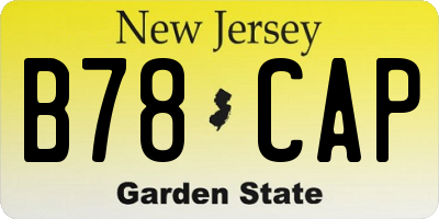 NJ license plate B78CAP