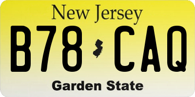 NJ license plate B78CAQ
