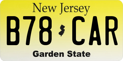 NJ license plate B78CAR