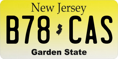 NJ license plate B78CAS
