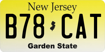NJ license plate B78CAT