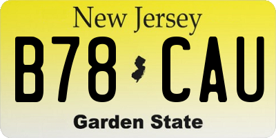 NJ license plate B78CAU