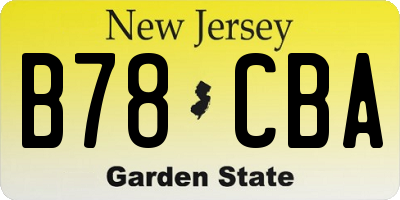 NJ license plate B78CBA