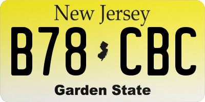 NJ license plate B78CBC