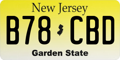 NJ license plate B78CBD