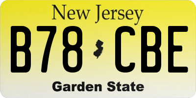 NJ license plate B78CBE