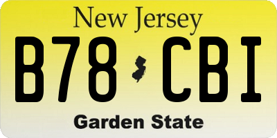 NJ license plate B78CBI