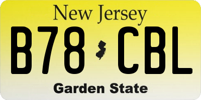 NJ license plate B78CBL