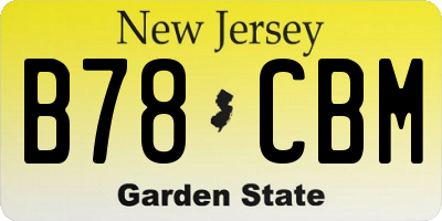 NJ license plate B78CBM